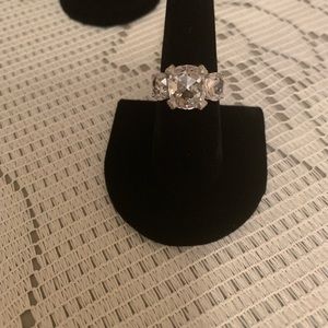 Judith Ripka Three Stone CZ Ring Beautiful Cut